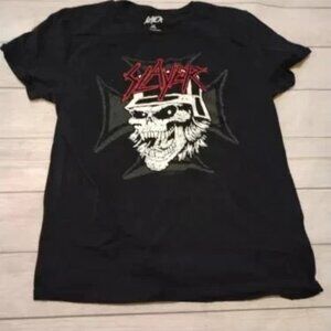 SLAYER T-Shirt SKELETON MILITIA Black Short Sleeve band tee